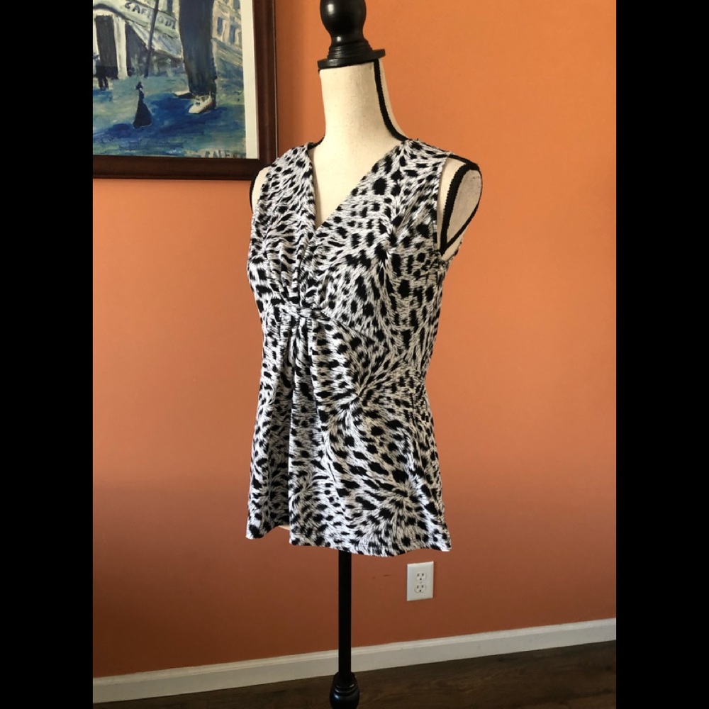 Relativity Black And White Patterned Sleeveless B… - image 4